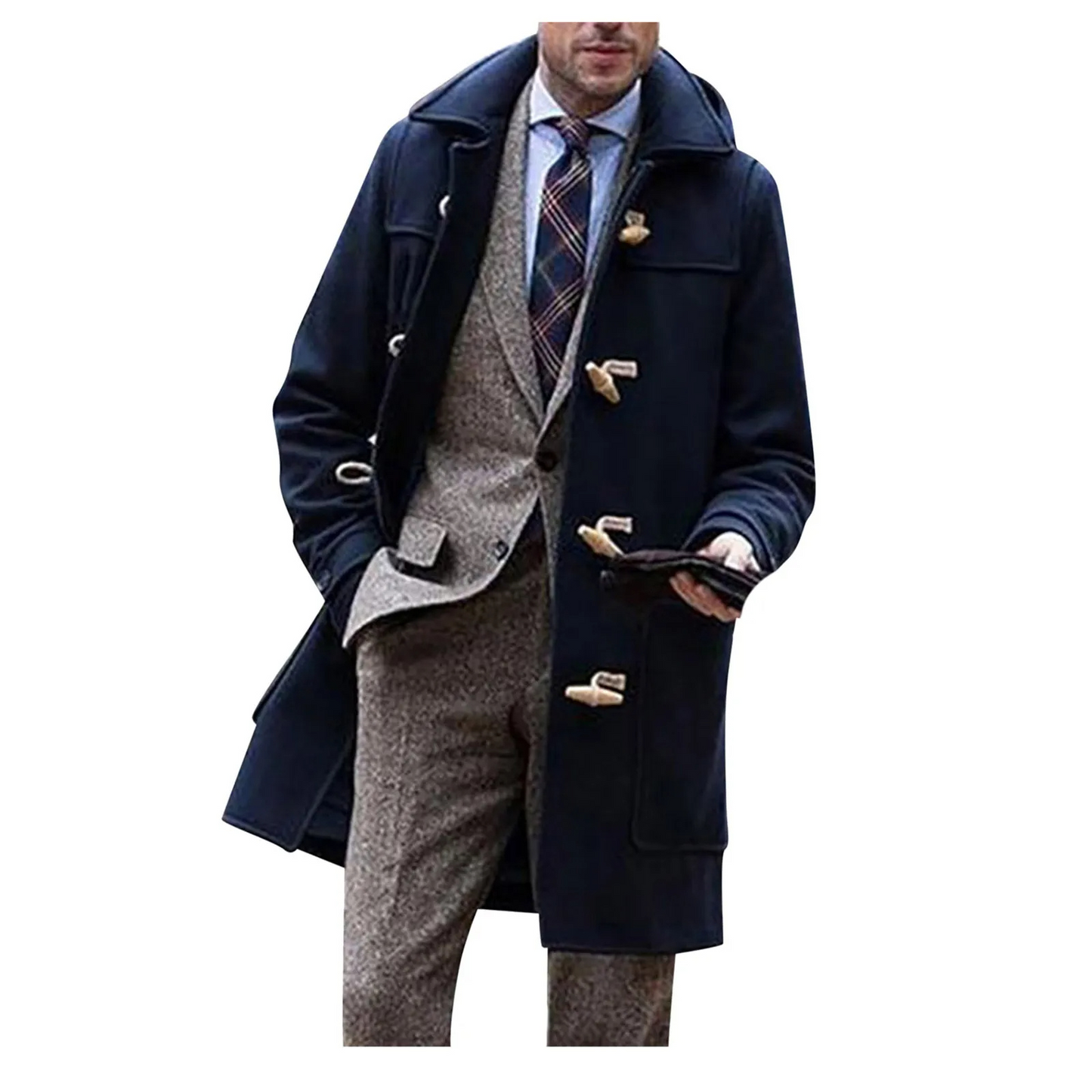 Classic men's coat - Stylish duffle coat with toggle fastenings