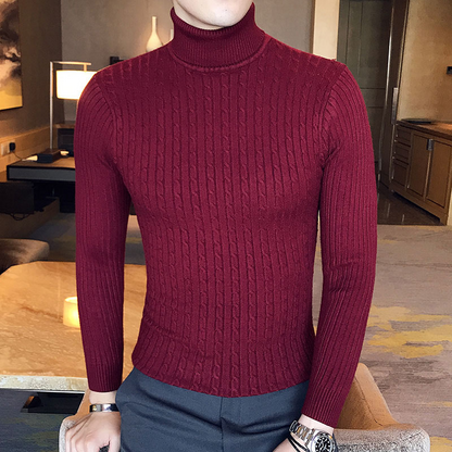 Turtleneck jumper men - Slim fit, Warm, Soft knit, Long sleeve