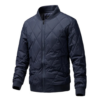 Men's quilted transitional jacket - Lightweight, diamond pattern, with zip