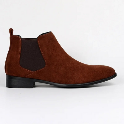 Slim suede men's Chelsea boots with elasticated insert