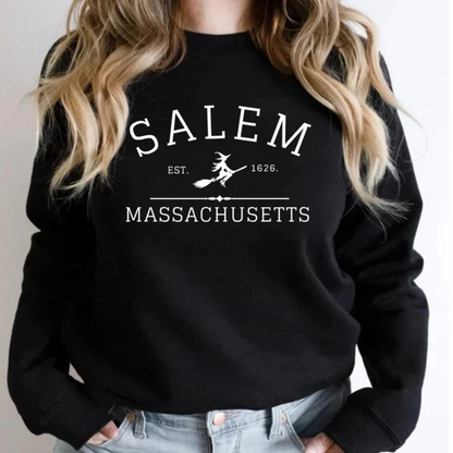 Casual Sweatshirt With Salem Massachusetts Design - Women's Sweater