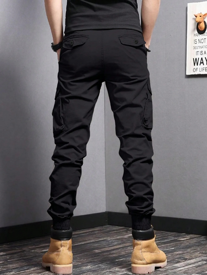 Cargo trousers for men - Robust work trousers with pockets, elasticated cuffs