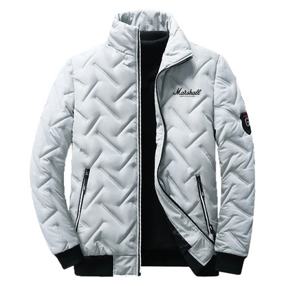 Men's puffer jacket with logo embroidery and zip pockets