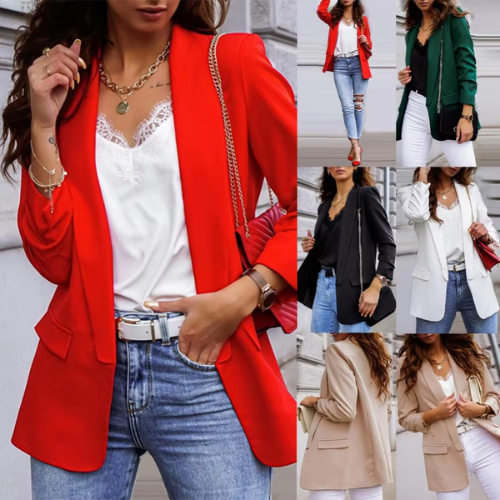 Chic Women's Long-Sleeved Blazer - Perfect For Any Occasion