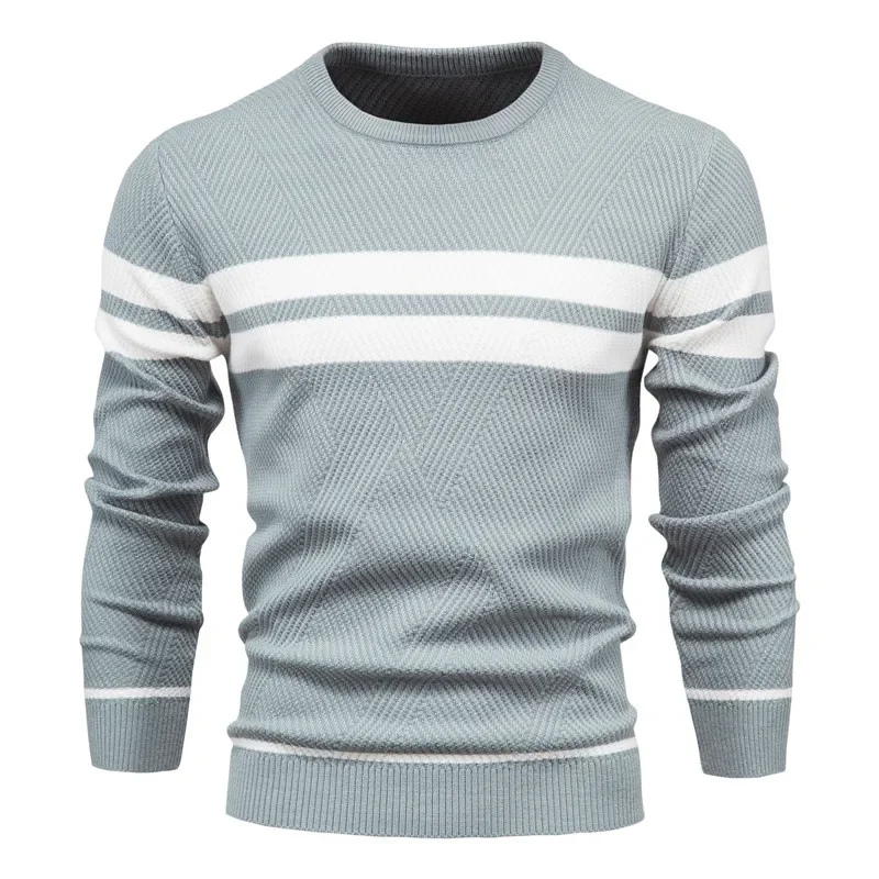 Striped men's sweater with modern design for stylish appearances