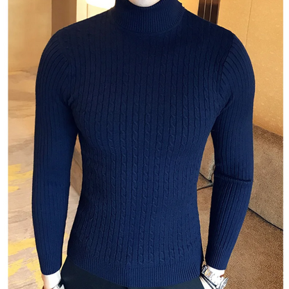 Knitted turtleneck jumper men | slim fit winter jumper