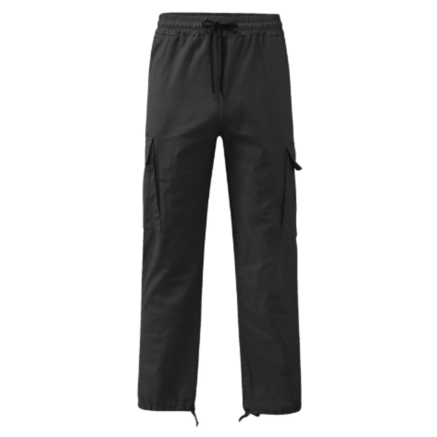 Cargo trousers men - Casual wide fit with side pockets, adjustable waistband