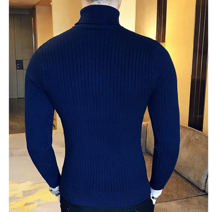 Knitted turtleneck jumper men | slim fit winter jumper