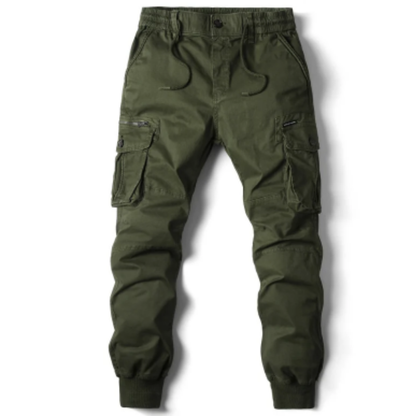 Wide drawstring - Cargo trousers for men - Comfortable outdoor trousers with pockets, elasticated waistband