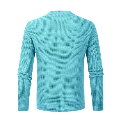 Textured round neck men's trui for casual street style