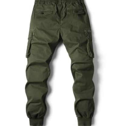 Wide drawstring - Cargo trousers for men - Comfortable outdoor trousers with pockets, elasticated waistband