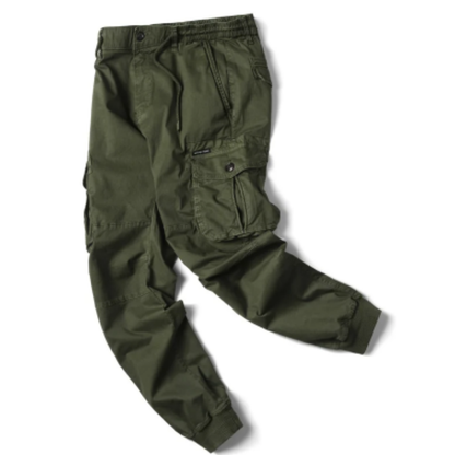 Wide drawstring - Cargo trousers for men - Comfortable outdoor trousers with pockets, elasticated waistband