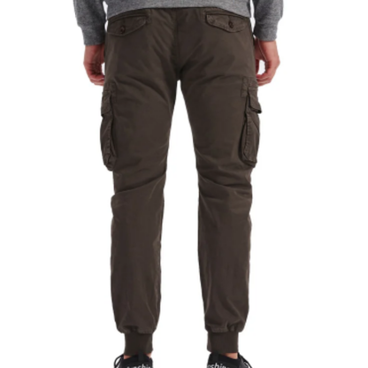 Wide drawstring - Cargo trousers for men - Comfortable outdoor trousers with pockets, elasticated waistband