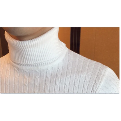 Knitted turtleneck jumper men | slim fit winter jumper