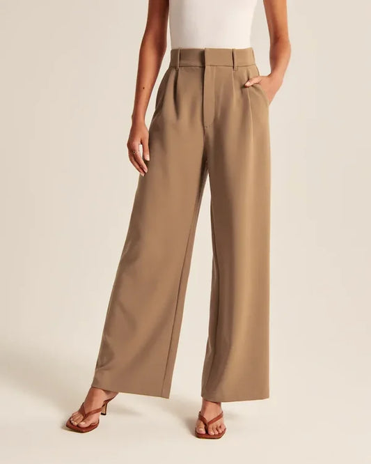 Women's High-Waisted Flared Trousers – Elegant Fit, Stylish Design, Perfect for Casual and Formal Looks