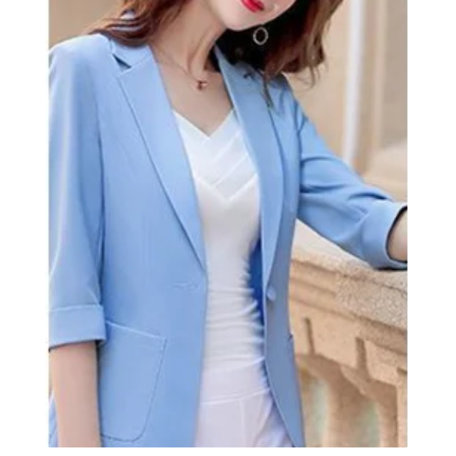 Stylish Women's Blazer With 3/4 Sleeves - Perfect For Office