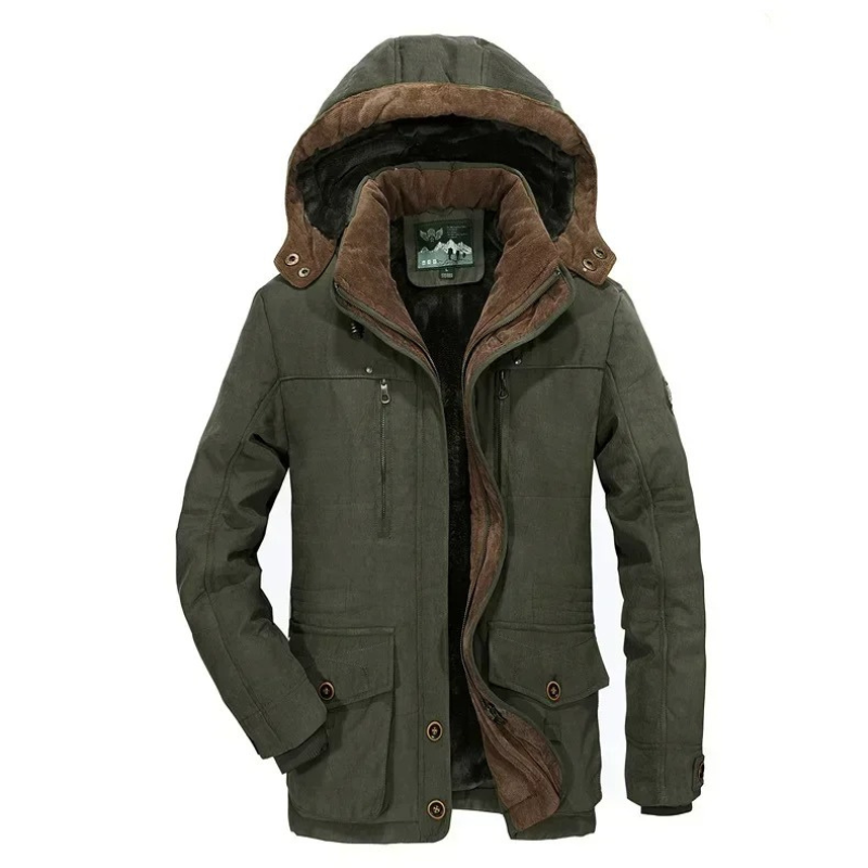 Ice cold - Warm parka jacket for men with soft lining and hood