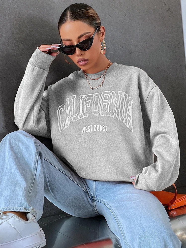 California West Coast Sweatshirt With Oversized Fit - Women's Sweater