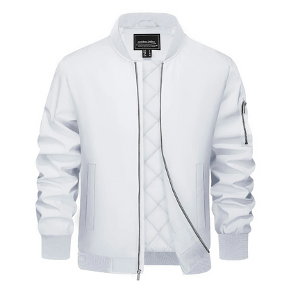 Men's quilted transitional jacket - Bomber jacket, Lightweight, With zip