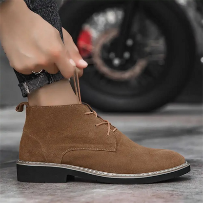 Men's suede chukka boots, elegant Chelsea ankle boots