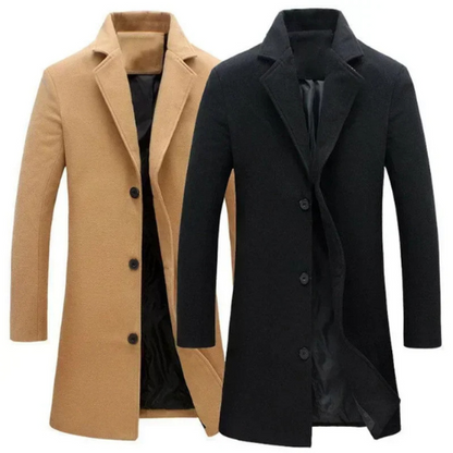 Classic men's coats - Slim wool coat with single-breasted design