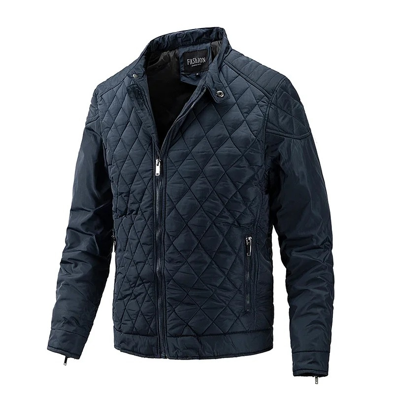 Men's quilted transitional jacket - diamond pattern, light, casual