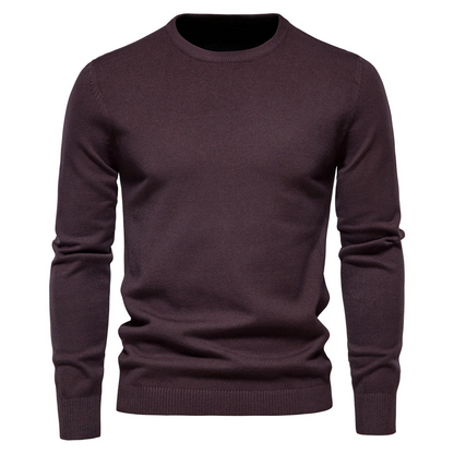 Minimalist round neck men's sweater for timeless style