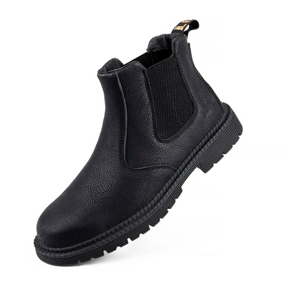 men's boots with elasticated inserts and robust rubber sole