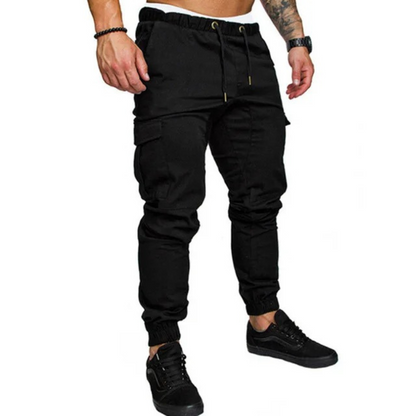 Cargo trousers men - Sporty jogging trousers with side pockets, elasticated waistband