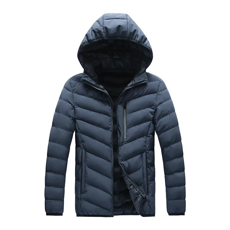 Men's quilted transition jacket - With hood, Warm, With zip