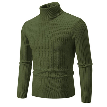 Turtleneck jumper men - Elegant turtleneck jumper with cable pattern