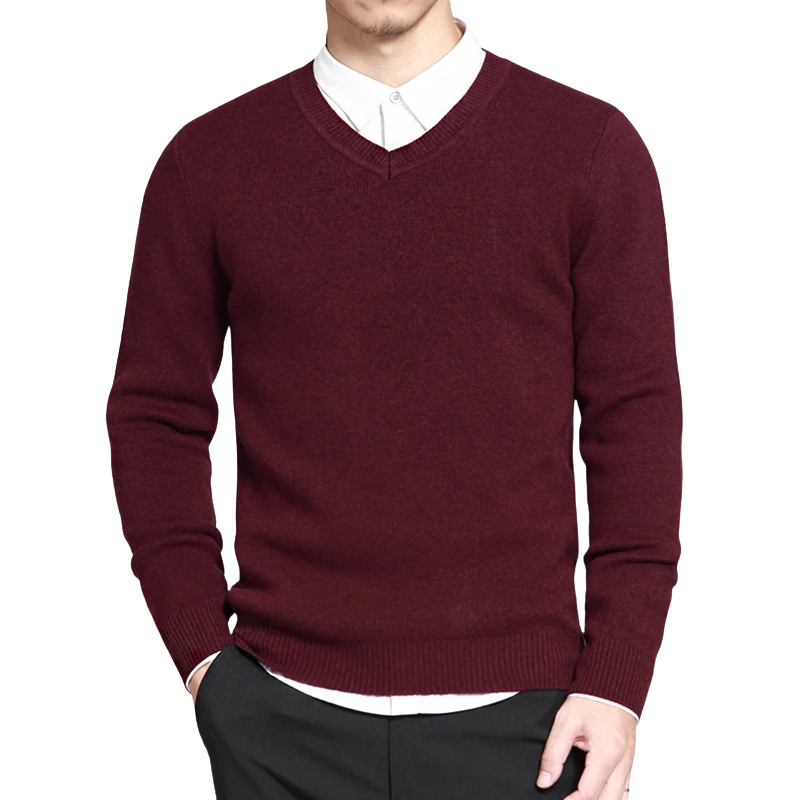 Elegant V-neck men's sweater for style-conscious men