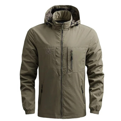 Men's lightweight parka jacket with waterproof zip