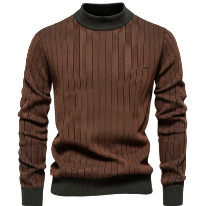 Turtleneck jumper men - Stylish turtleneck jumper with striped pattern