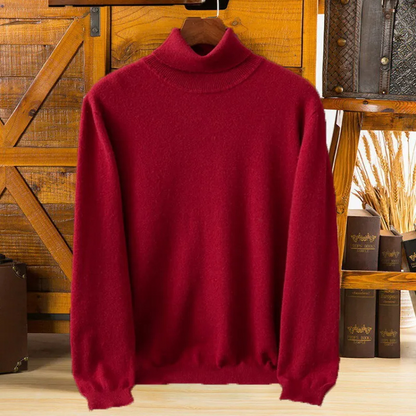 Men's turtleneck jumper - Classic turtleneck jumper made from the finest wool