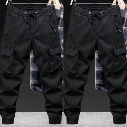 Cargo trousers for men - Comfortable leisure trousers with pockets, elasticated waistband