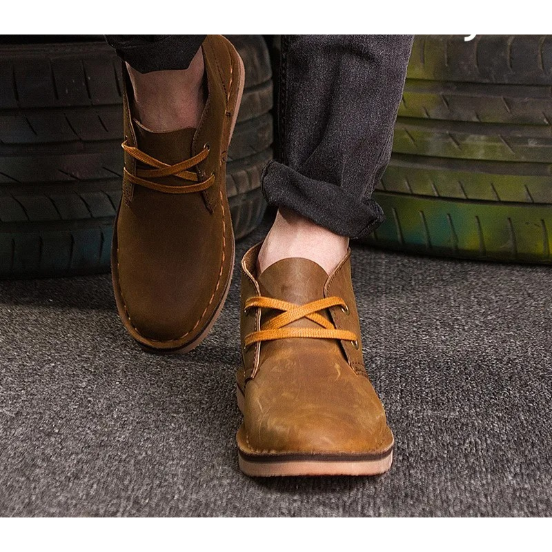 Timeless leather chukka boots for men, comfortable and durable