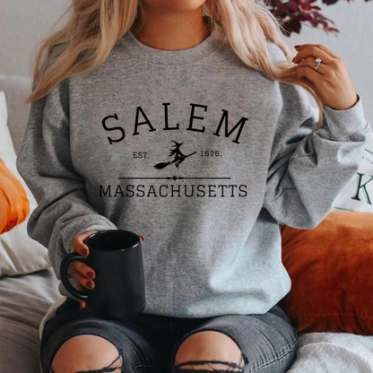 Casual Sweatshirt With Salem Massachusetts Design - Women's Sweater