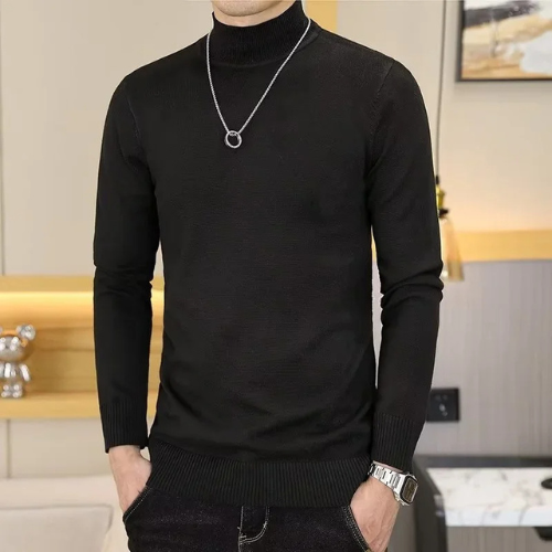 Elegant turtleneck jumper men | slim fit knitted jumper