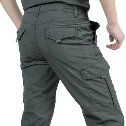 Lightweight waterproof quick-drying long cargo trousers for men