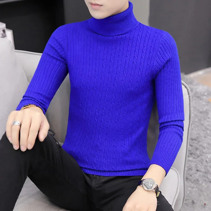 Knitted turtleneck jumper men | slim fit winter jumper