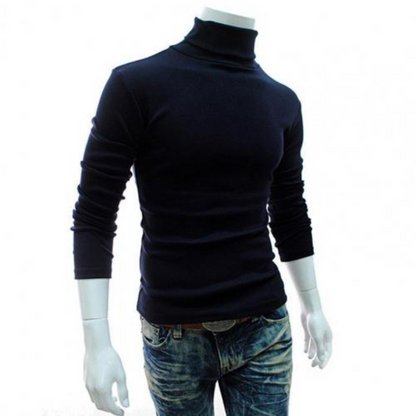 Turtleneck jumper men - slim fit, stretch, soft, long-sleeved shirt