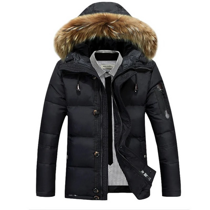 Men's Parka Winter Jacket With Detachable Hood And Warm Lining