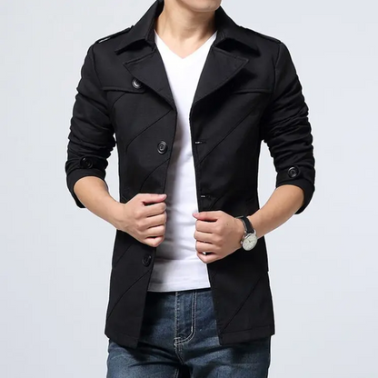 Casual men's coat - Lightweight trench coat with a modern design