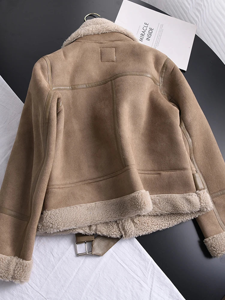 Women's Suede Winter Coat