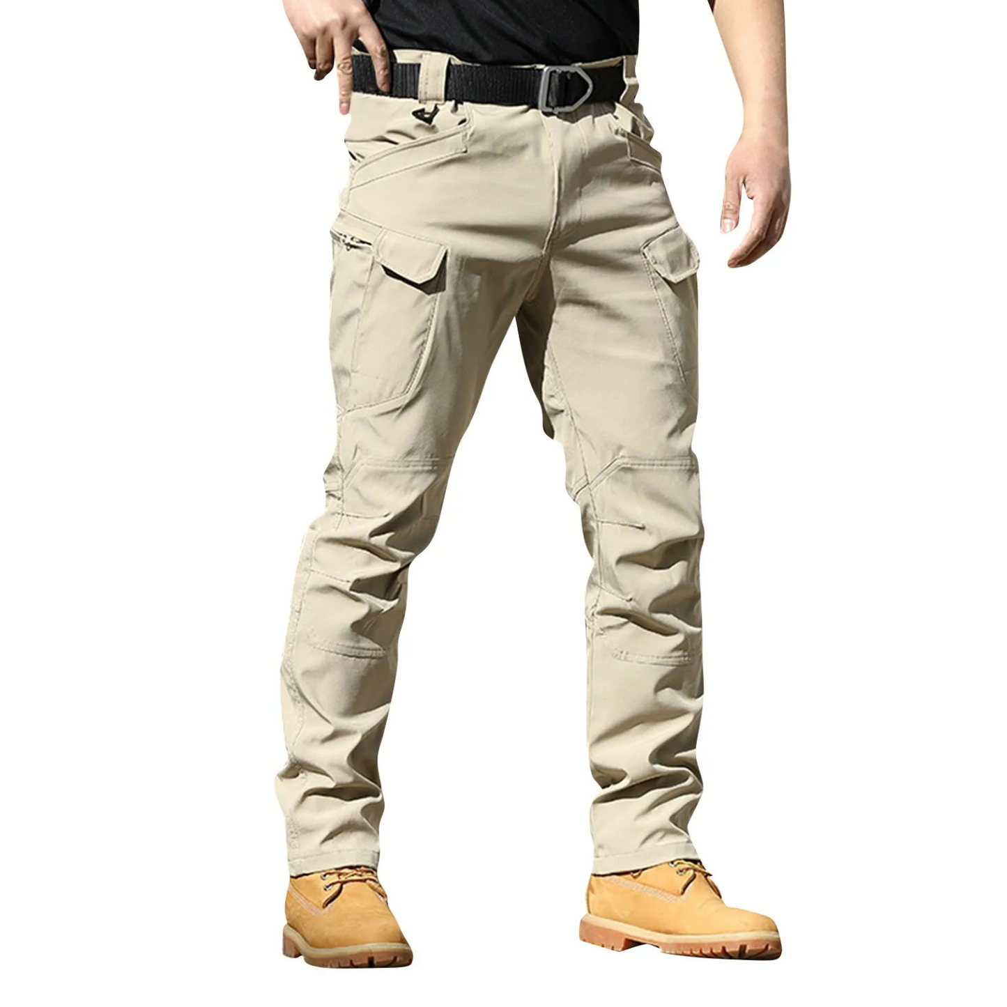 Camouflage multi-pocket cargo trousers mens