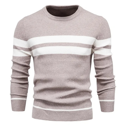 Striped men's sweater with modern design for stylish appearances