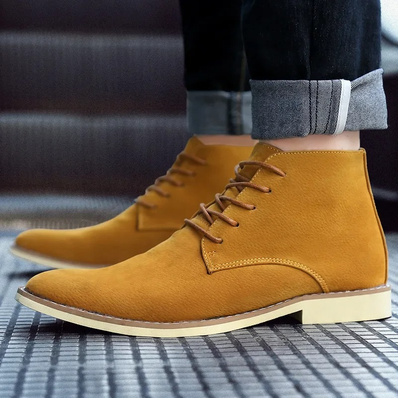 Comfortable suede chukka boots for men, non-slip ankle boots