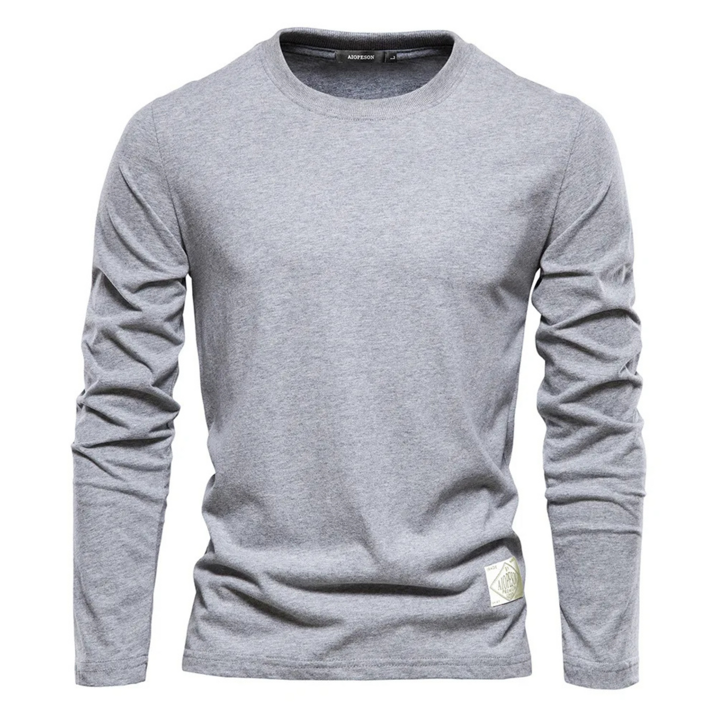 Long sleeve men's, round neck cotton shirt for men