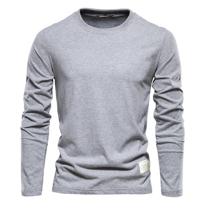 Long sleeve men's, round neck cotton shirt for men